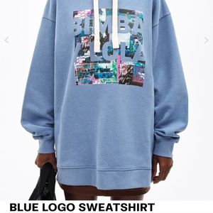 Bimba y Lola blue logo sweatshirt, size small NWT